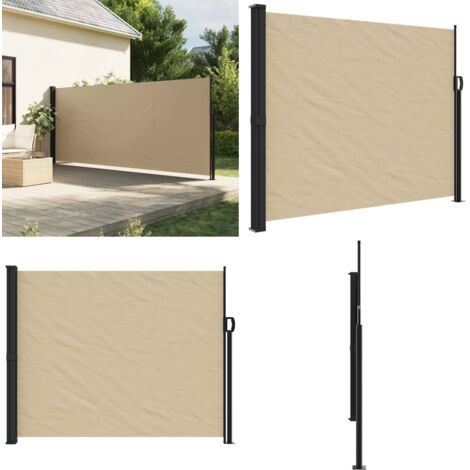 Toldo lateral retráctil beige 160x300 cm - Toldo retráctil - Toldo de jardín