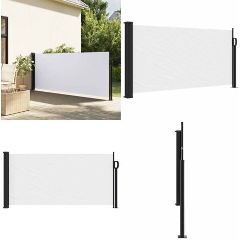Toldo lateral retráctil blanco 100x500 cm - Toldo retráctil - Toldo de jardín