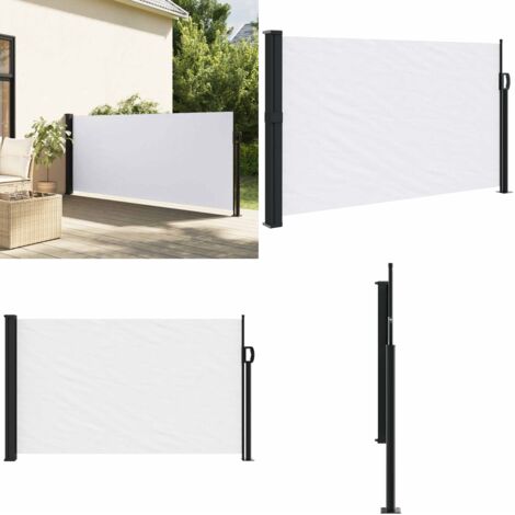 Toldo lateral retráctil blanco 120x500 cm - Toldo retráctil - Toldo de jardín
