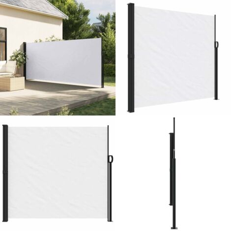 Toldo lateral retráctil blanco 180x600 cm - Toldo retráctil - Toldo de jardín
