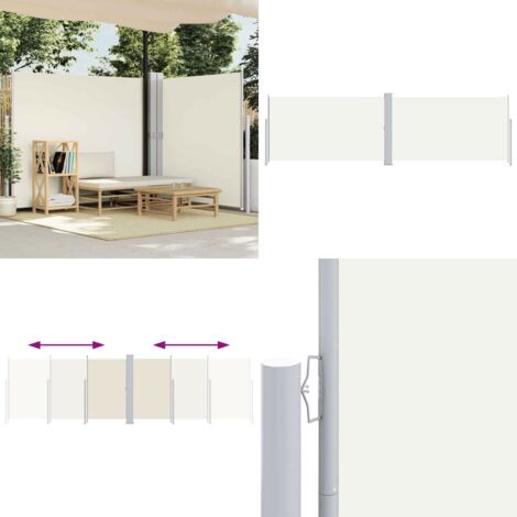 Toldo lateral retráctil color crema 180x600 cm - Toldo de jardín - Toldo retráctil