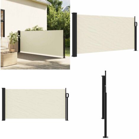 Toldo lateral retráctil crema 100x500 cm - Toldo de jardín - Toldo retráctil