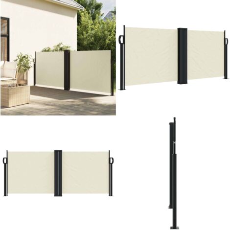 Toldo lateral retráctil crema 100x600 cm - Toldo retráctil - Toldo de jardín