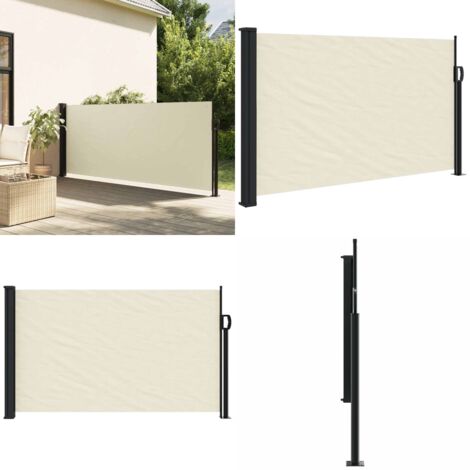 Toldo lateral retráctil crema 120x500 cm - Toldo retráctil - Toldo de jardín