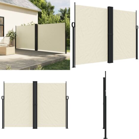 Toldo lateral retráctil crema 180x600 cm - Toldo retráctil - Toldo de jardín