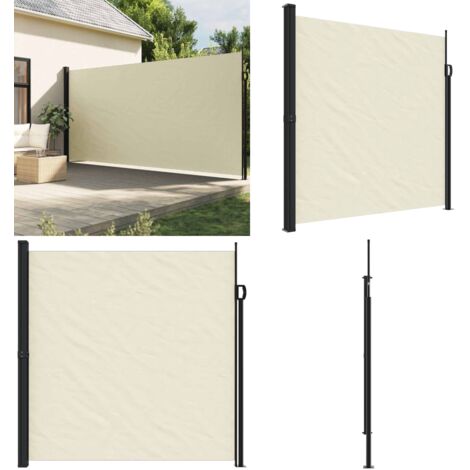 Toldo lateral retráctil crema 200x600 cm - Toldo de jardín - Toldo retráctil