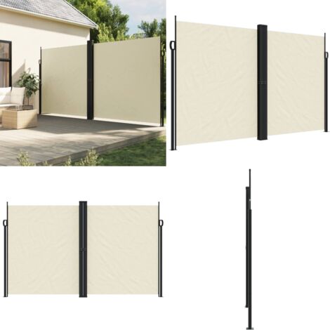 Toldo lateral retráctil crema 200x600 cm - Toldo retráctil - Toldo de jardín