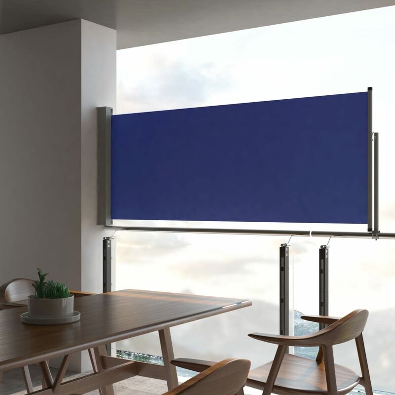 

Toldo lateral retráctil de jardín azul 100x300 cm