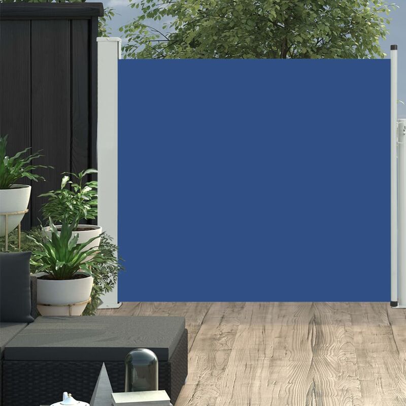 

Toldo lateral retráctil de jardín azul 100x300 cm