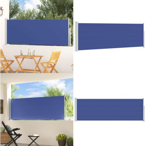 Toldo lateral retráctil de jardín azul 100x300 cm - Toldo de jardín - Toldo retráctil