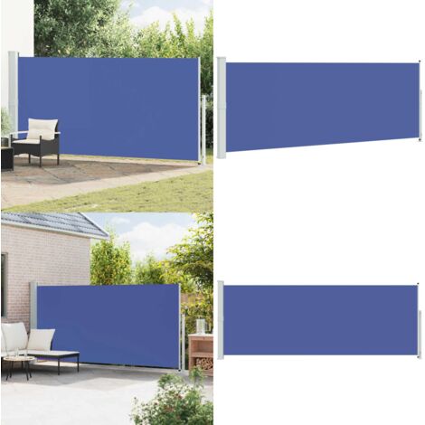 Toldo lateral retráctil de jardín azul 180x500 cm - Toldo de jardín - Toldo retráctil