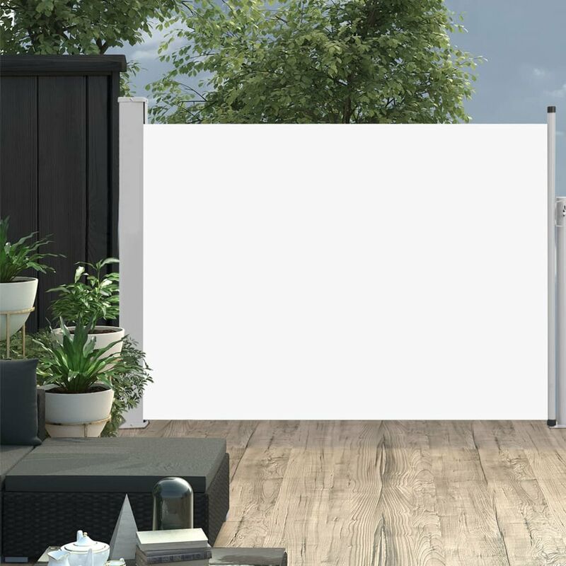

Toldo lateral retractil de jardin color crema 120x500 cm