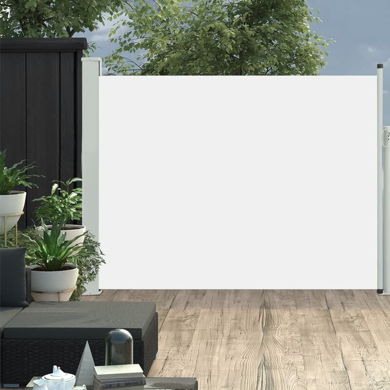 

Toldo lateral retráctil de jardín color crema 140x500 cm