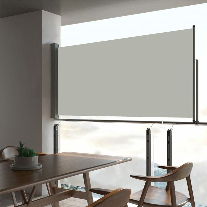 

Toldo lateral retráctil de jardín color crema 80x300 cm