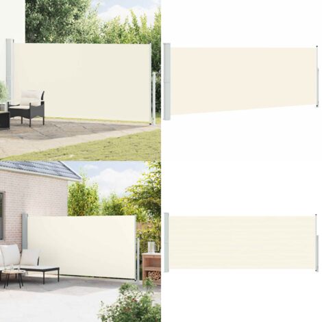 Toldo lateral retráctil de jardín crema 180x500 cm - Toldo de jardín - Toldo retráctil