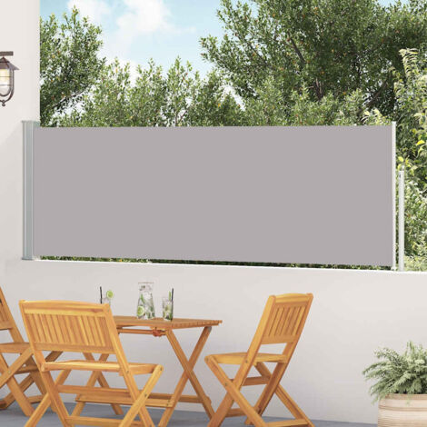 Toldo lateral retráctil de jardín gris 100x500 cm