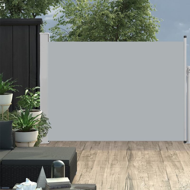 

Toldo lateral retractil de jardin gris 120x500 cm