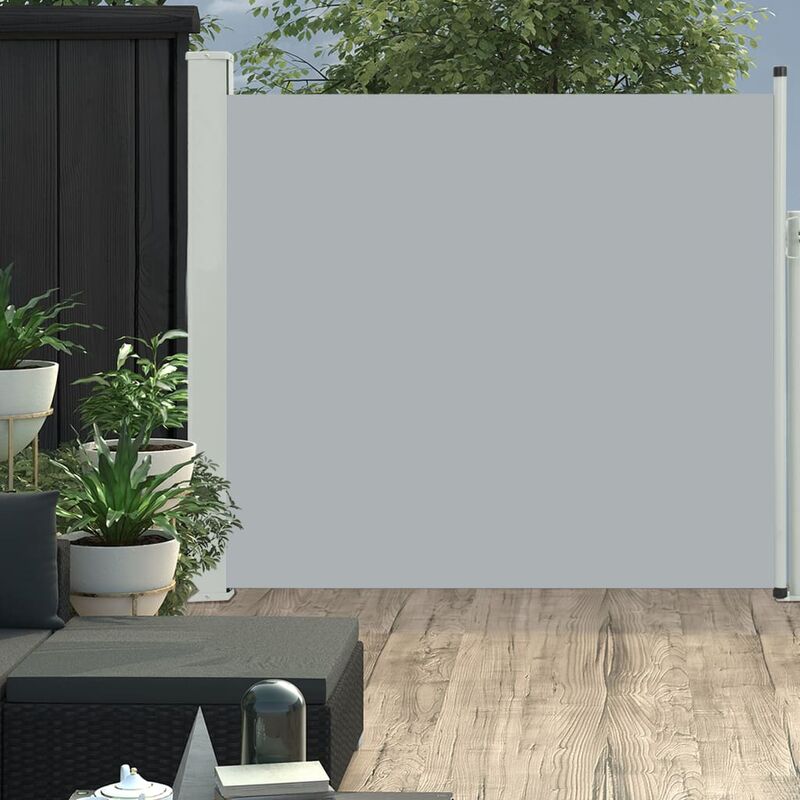 

Toldo lateral retráctil de jardín gris 170x300 cm