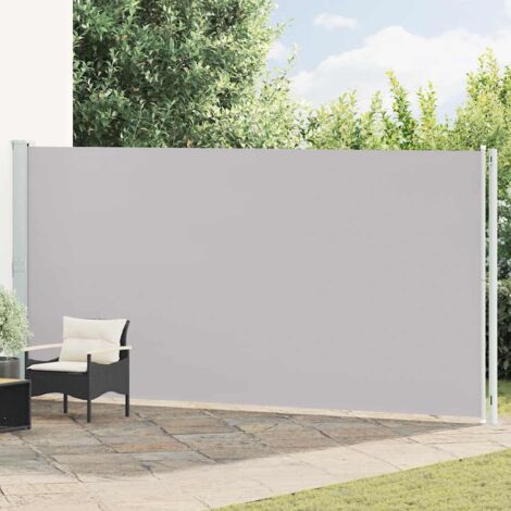 Toldo lateral retráctil de jardín gris 200x600 cm