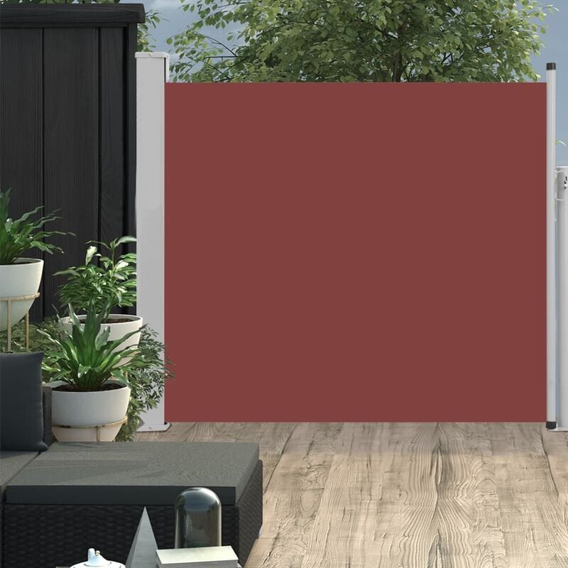 

Toldo lateral retráctil de jardín marrón 100x300 cm
