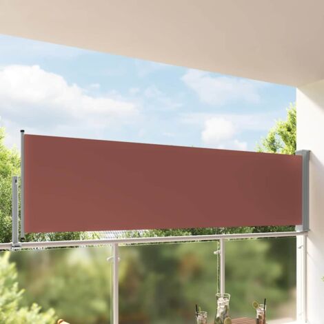 Toldo lateral retráctil de jardín marrón 100x300 cm