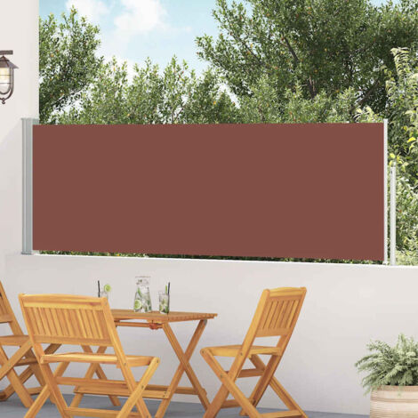 Toldo lateral retráctil de jardín marrón 100x500 cm