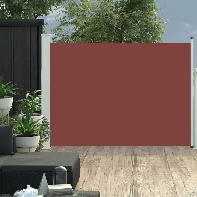 

Toldo lateral retractil de jardin marron 120x500 cm