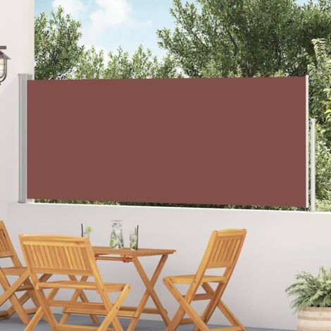 Toldo lateral retráctil de jardín marrón 120x500 cm