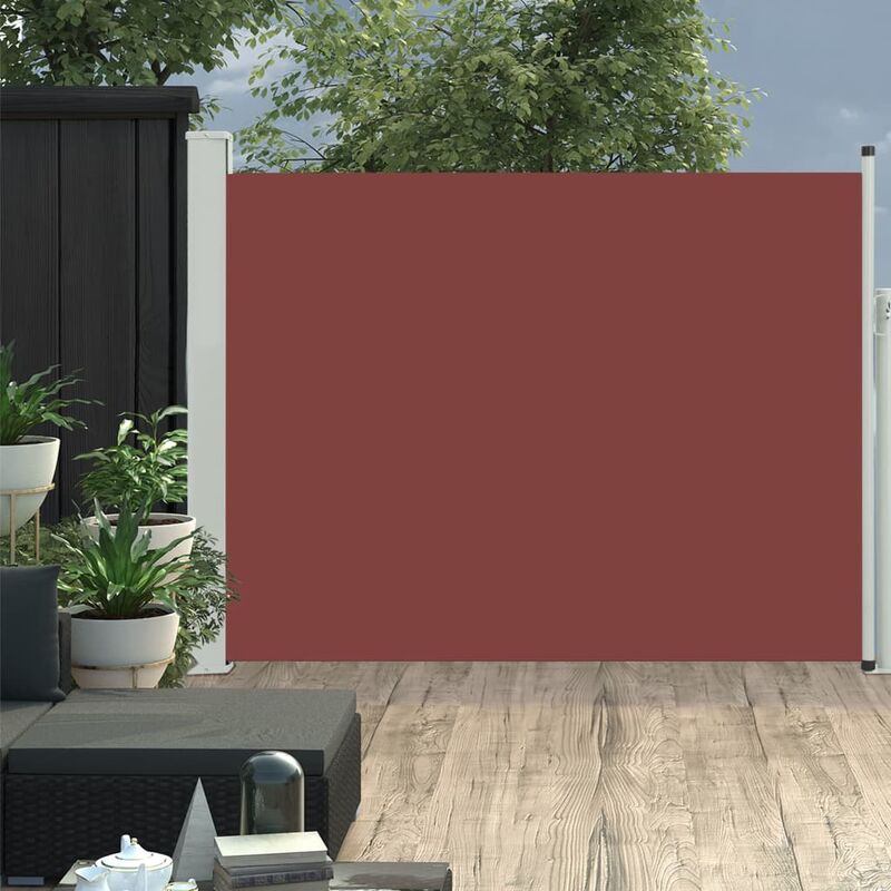 

Toldo lateral retráctil de jardín marrón 140x500 cm