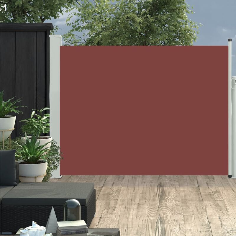 

Toldo lateral retráctil de jardín marrón 170x500 cm