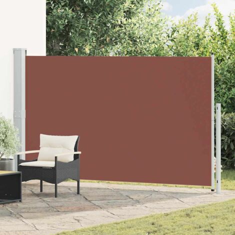 Toldo lateral retráctil de jardín marrón 180x300 cm