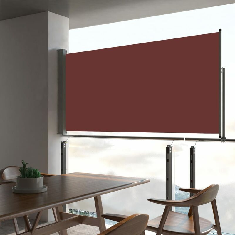 

Toldo lateral retráctil de jardín marrón 80x300 cm