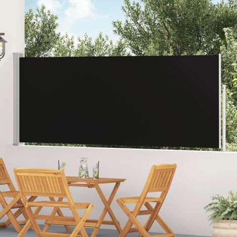 Toldo lateral retráctil de jardín negro 120x500 cm