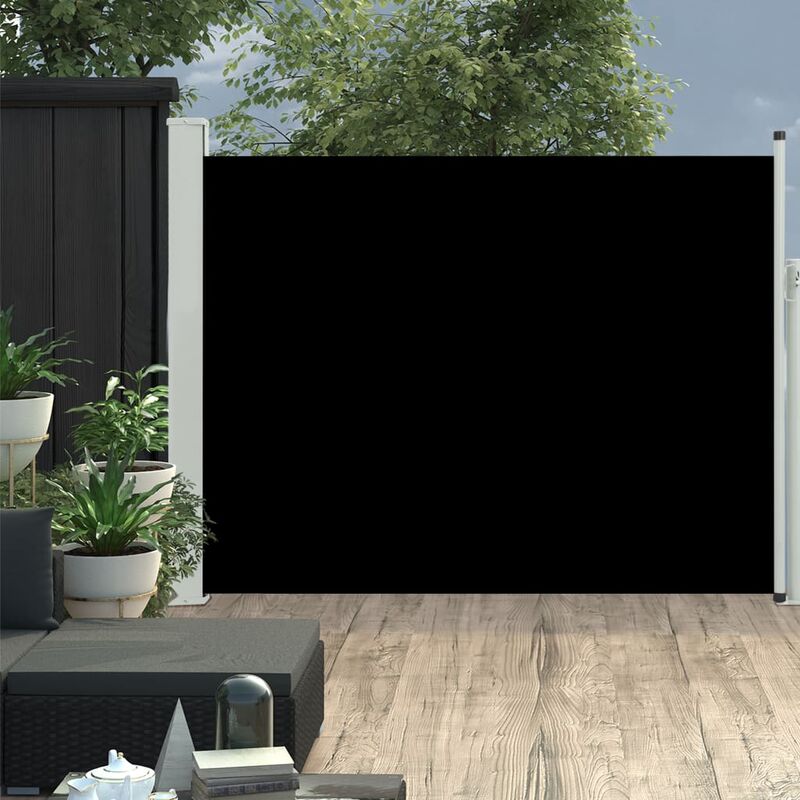 

Toldo lateral retráctil de jardín negro 140x500 cm