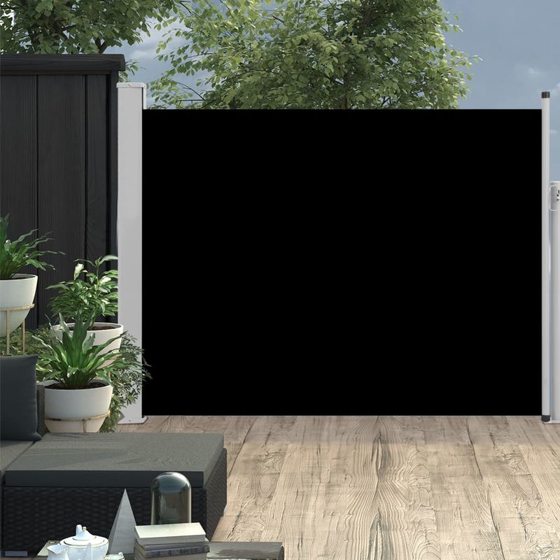 

Toldo lateral retractil de jardin negro 140x500 cm