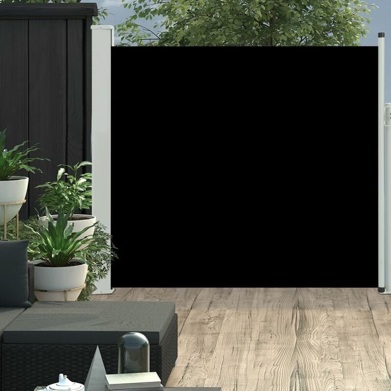 

Toldo lateral retráctil de jardín negro 170x300 cm