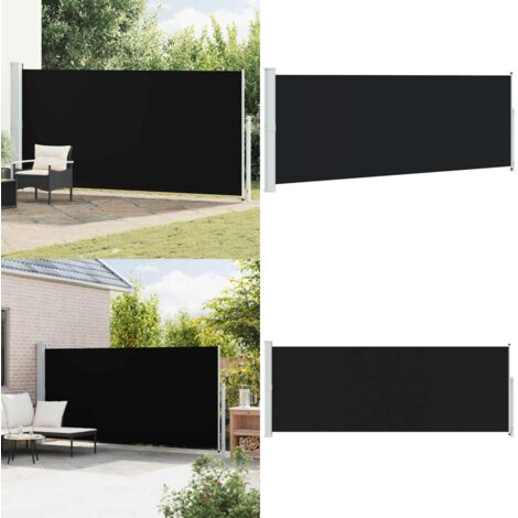 Toldo lateral retráctil de jardín negro 180x500 cm - Toldo de jardín - Toldo retráctil