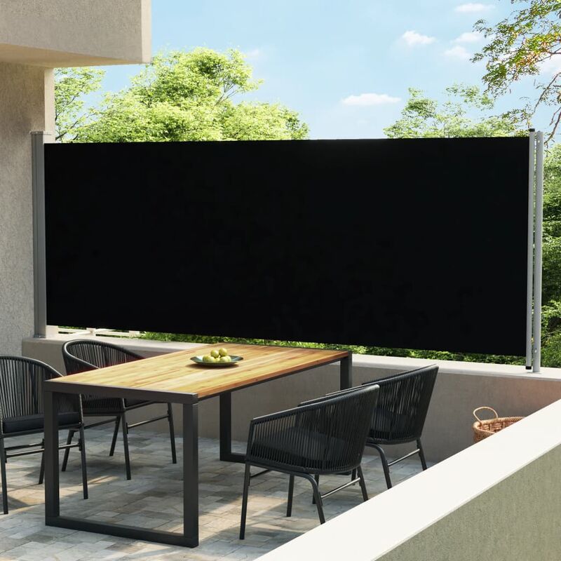 

Toldo lateral retráctil de jardín negro 600x170 cm