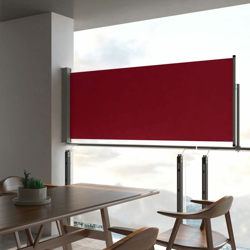 

Toldo lateral retráctil de jardín o terraza rojo 100x300 cm