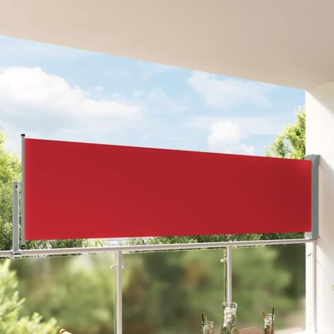 Toldo lateral retráctil de jardín o terraza rojo 100x300 cm