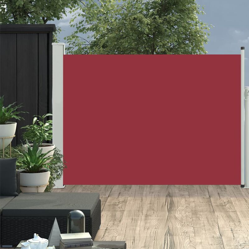 

Toldo lateral retráctil de jardín rojo 100x500 cm