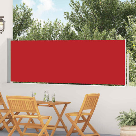 Toldo lateral retráctil de jardín rojo 100x500 cm