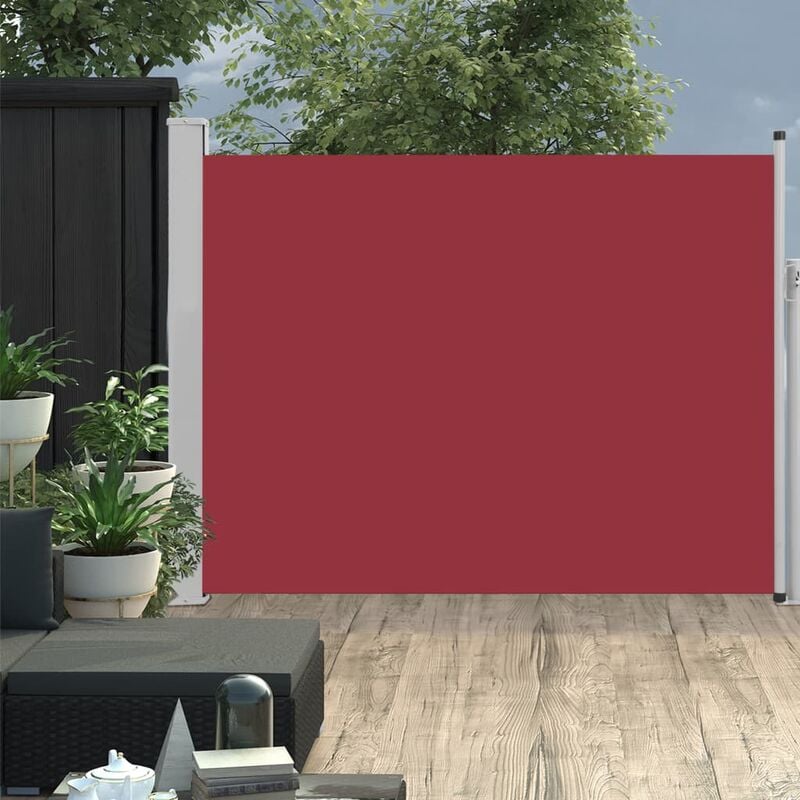 

Toldo lateral retractil de jardin rojo 140x500 cm