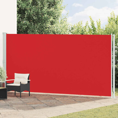 Toldo lateral retráctil de jardín rojo 200x600 cm