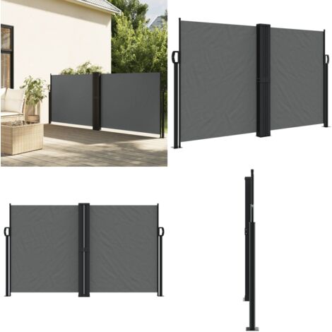 Toldo lateral retráctil gris antracita 140x600 cm - Toldo retráctil - Toldo de jardín