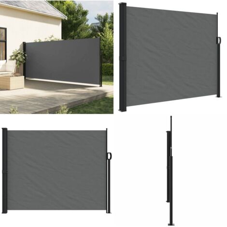 Toldo lateral retráctil gris antracita 160x600 cm - Toldo retráctil - Toldo de jardín