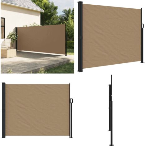 Toldo lateral retráctil gris taupe 160x600 cm - Toldo retráctil - Toldo de jardín