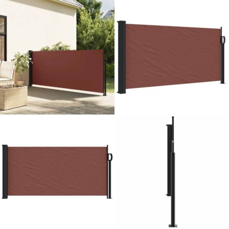 Toldo lateral retráctil marrón 100x300 cm - Toldo retráctil - Toldo de jardín