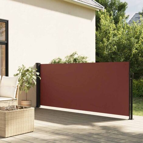 Toldo lateral retráctil marrón 120x500 cm