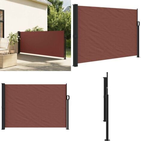 Toldo lateral retráctil marrón 140x300 cm - Toldo retráctil - Toldo de jardín